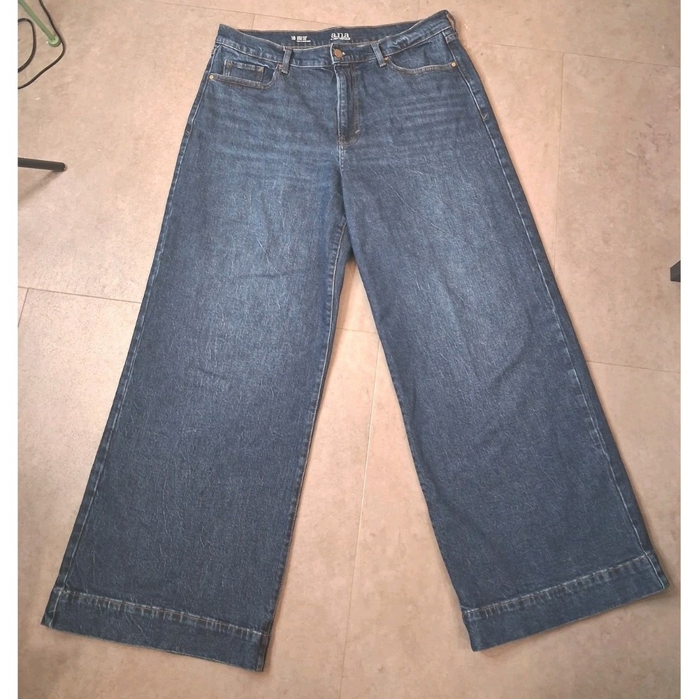 A.N.A High Rise Wide Leg Jeans Women Size 16 Barrel - Picture 3 of 9